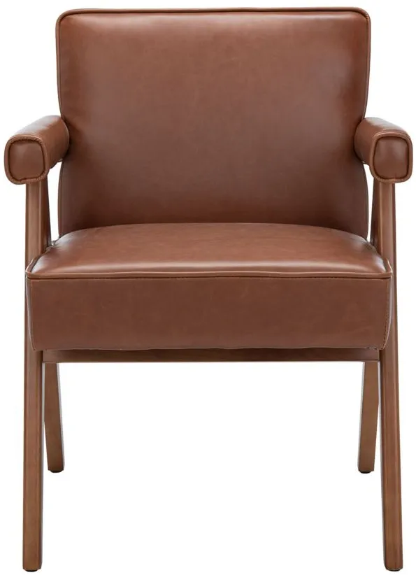 Suri Mid Century Arm Chair in Cognac / Walnut by Safavieh