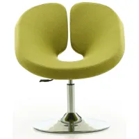 Perch Adjustable Chair in Green and Polished Chrome by Manhattan Comfort