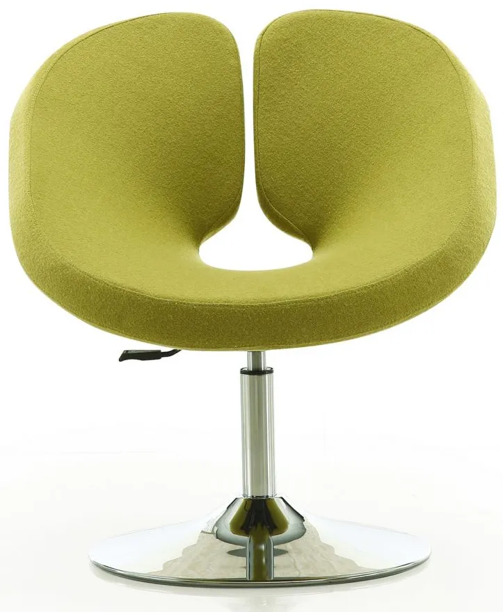 Perch Adjustable Chair in Green and Polished Chrome by Manhattan Comfort