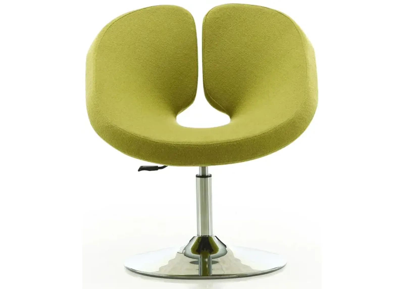 Perch Adjustable Chair in Green and Polished Chrome by Manhattan Comfort