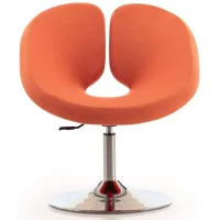 Perch Adjustable Chair in Orange and Polished Chrome by Manhattan Comfort