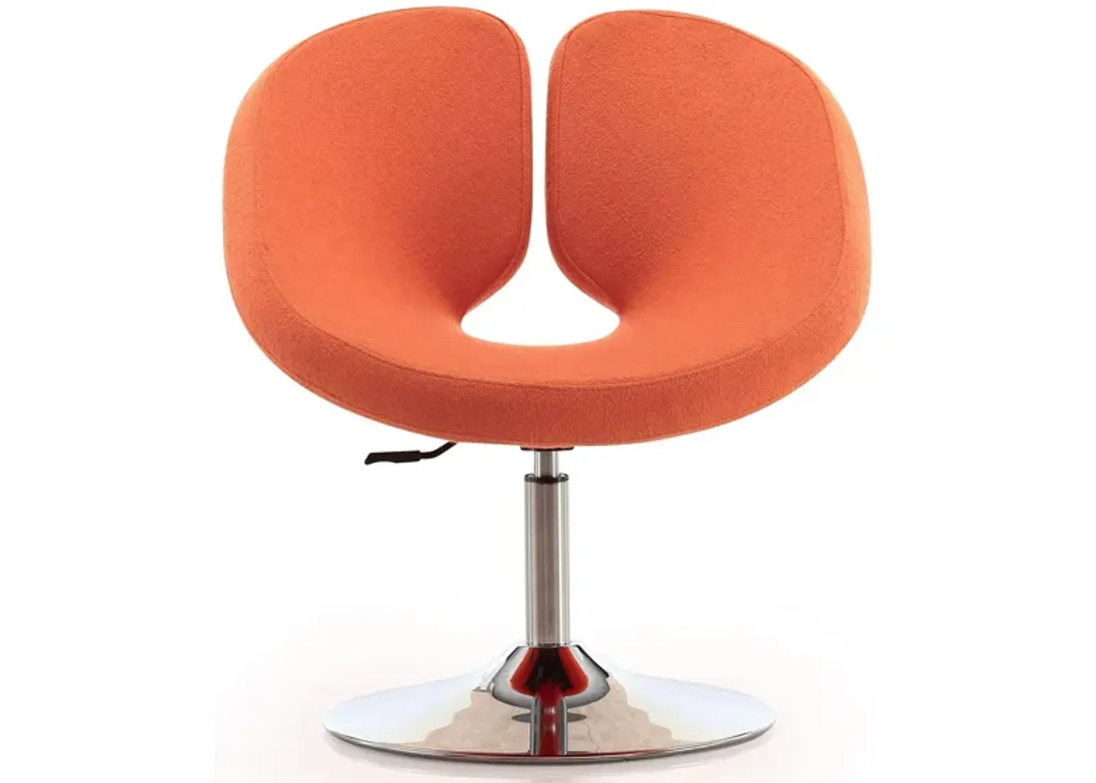 Perch Adjustable Chair in Orange and Polished Chrome by Manhattan Comfort