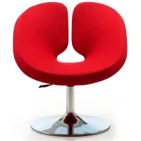 Perch Adjustable Chair in Red and Polished Chrome by Manhattan Comfort