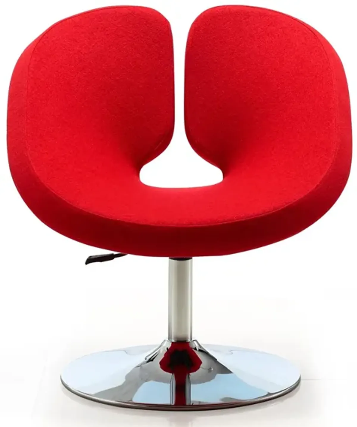 Perch Adjustable Chair in Red and Polished Chrome by Manhattan Comfort