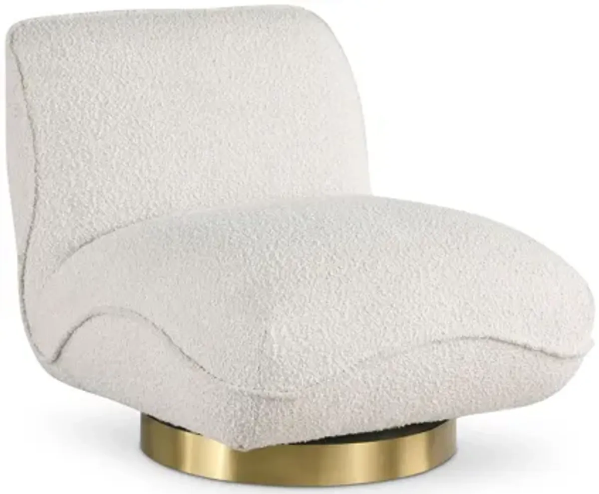 Geneva Boucle Fabric Swivel Accent Chair