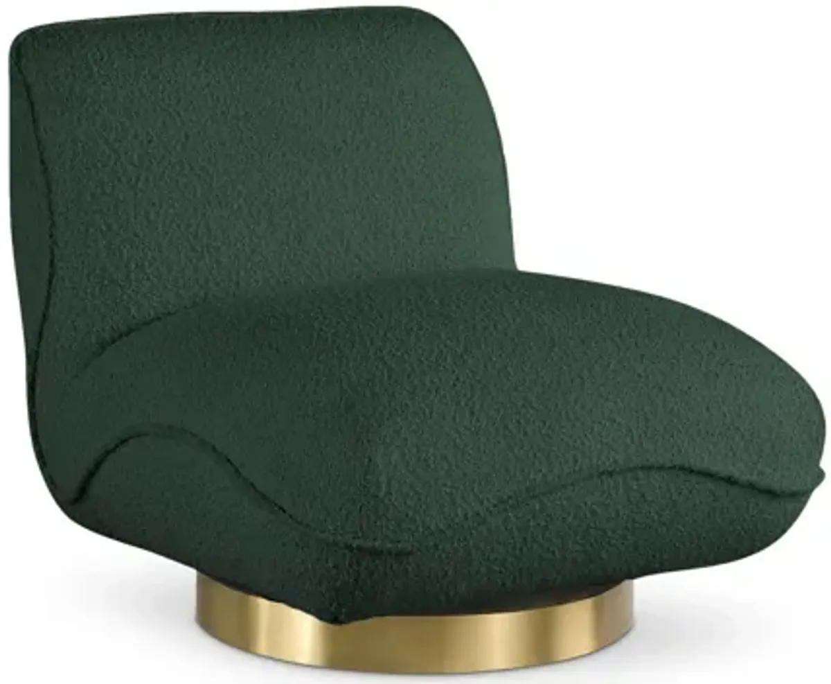 Geneva Boucle Fabric Swivel Accent Chair