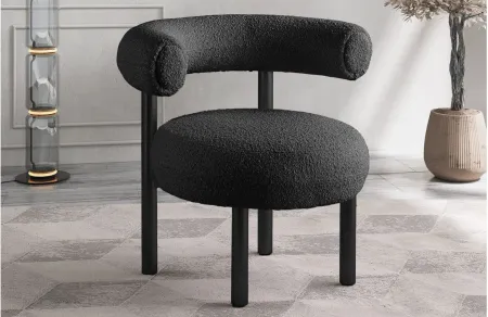 Bordeaux Boucle Fabric Accent Chair in Black by Meridian Furniture
