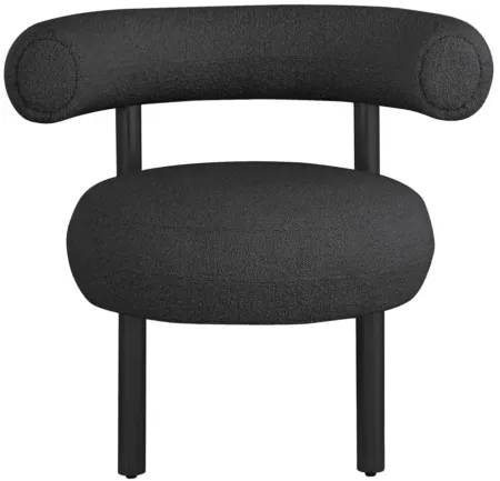 Bordeaux Boucle Fabric Accent Chair in Black by Meridian Furniture