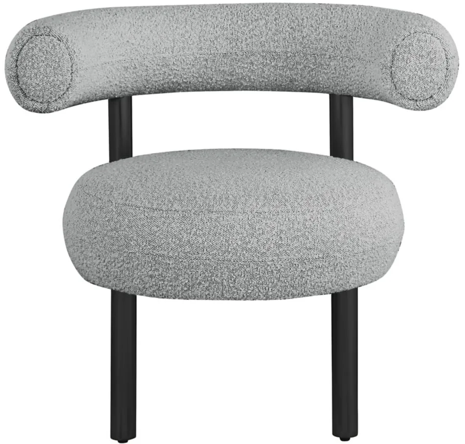 Bordeaux Boucle Fabric Accent Chair in Grey by Meridian Furniture
