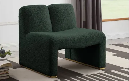 Alta Boucle Fabric Accent Chair in Green by Meridian Furniture
