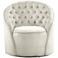 Alessio Velvet Accent Chair in Cream by Meridian Furniture