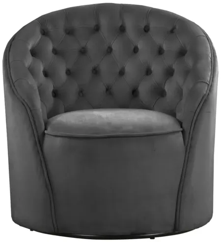 Alessio Velvet Accent Chair in Grey by Meridian Furniture