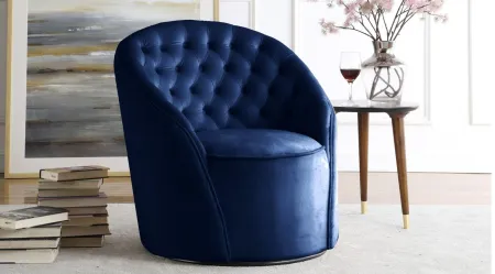 Alessio Velvet Accent Chair in Navy by Meridian Furniture
