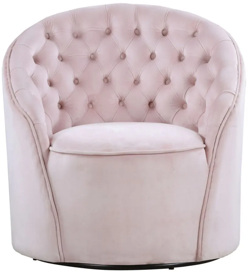Alessio Velvet Accent Chair in Pink by Meridian Furniture