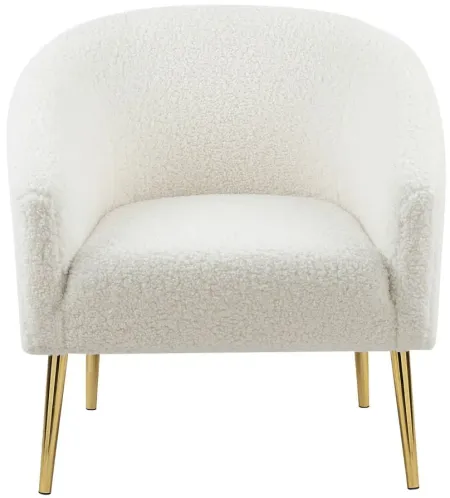 Barlow Faux Fur Accent Chair in White by Meridian Furniture