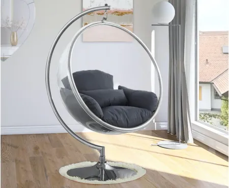 Luna Swing Chair in Grey by Meridian Furniture