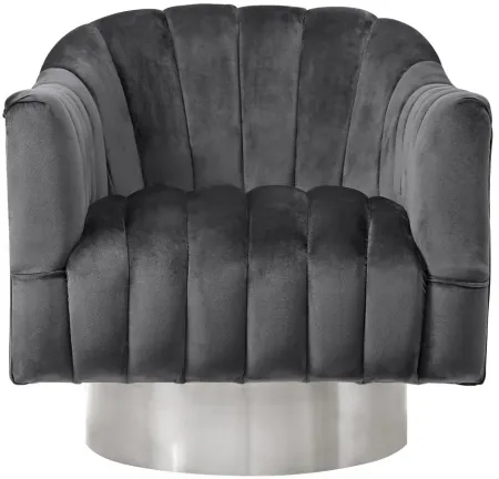 Farrah Velvet Accent Chair in Grey by Meridian Furniture