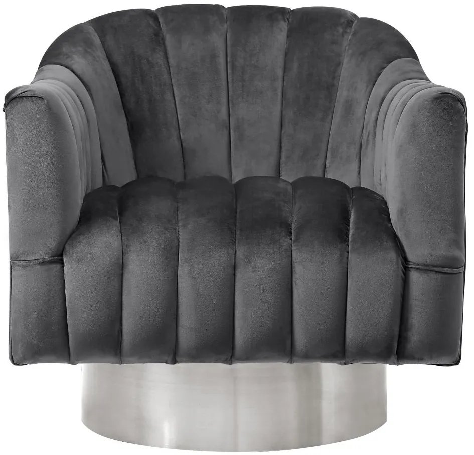 Farrah Velvet Accent Chair in Grey by Meridian Furniture