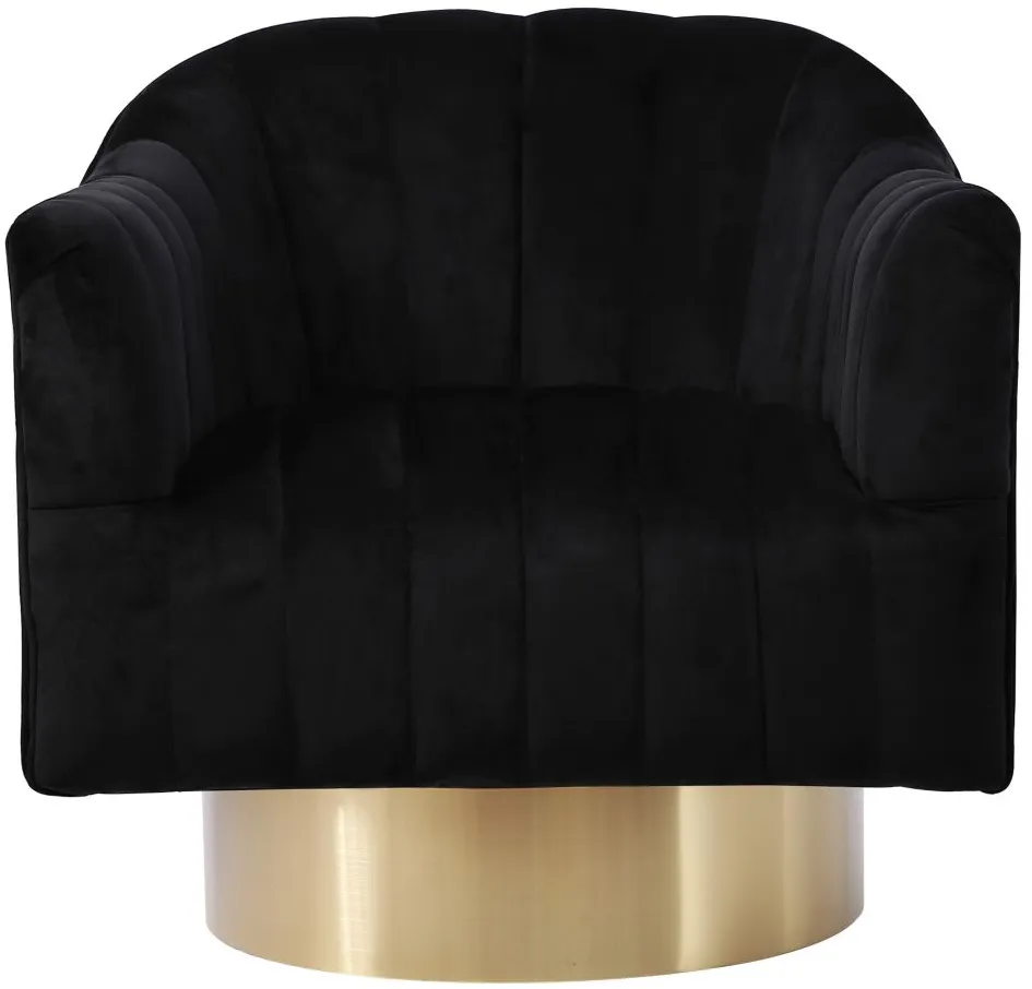 Farrah Velvet Accent Chair in Black by Meridian Furniture