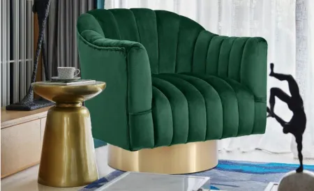 Farrah Velvet Accent Chair in Green by Meridian Furniture