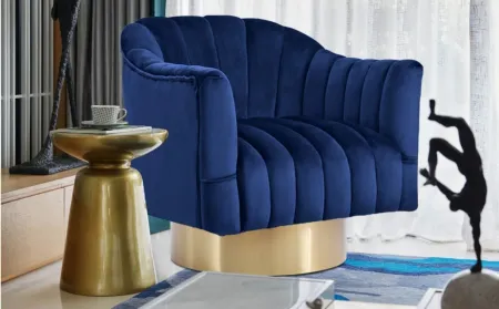 Farrah Velvet Accent Chair in Navy by Meridian Furniture