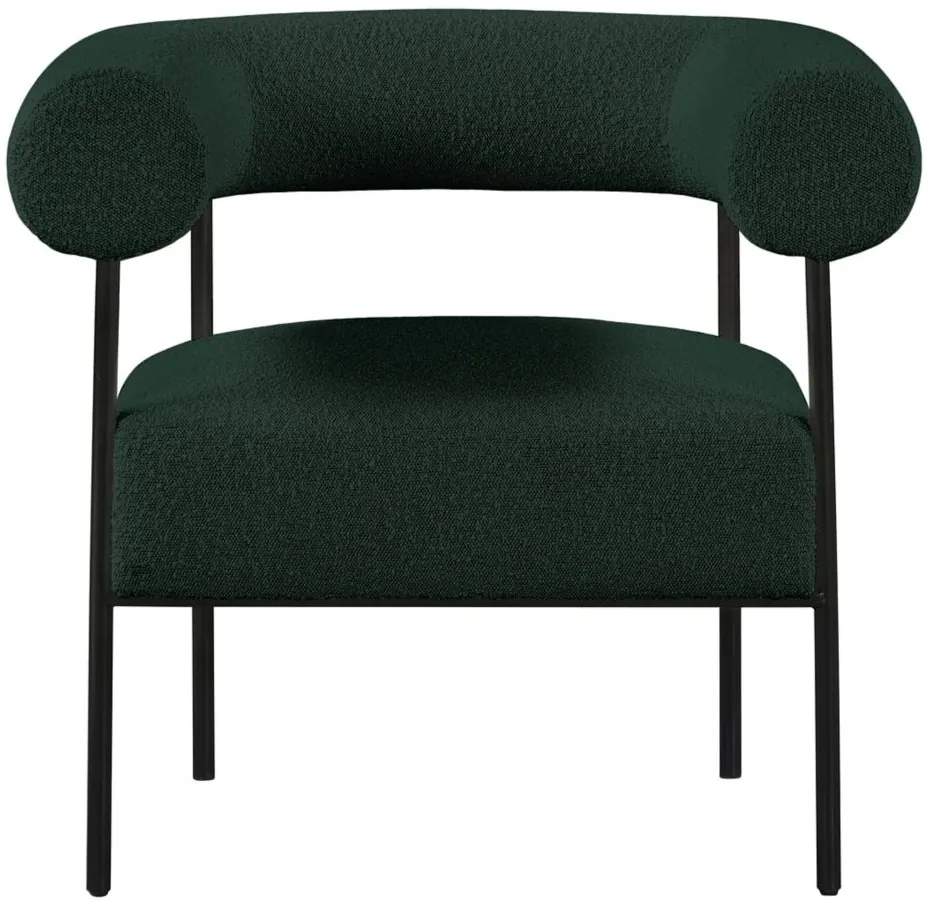 Blake Boucle Fabric Accent Chair in Green by Meridian Furniture