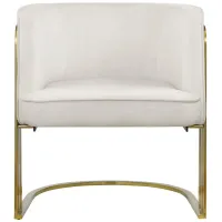 Rays Velvet Accent Chair in Cream by Meridian Furniture