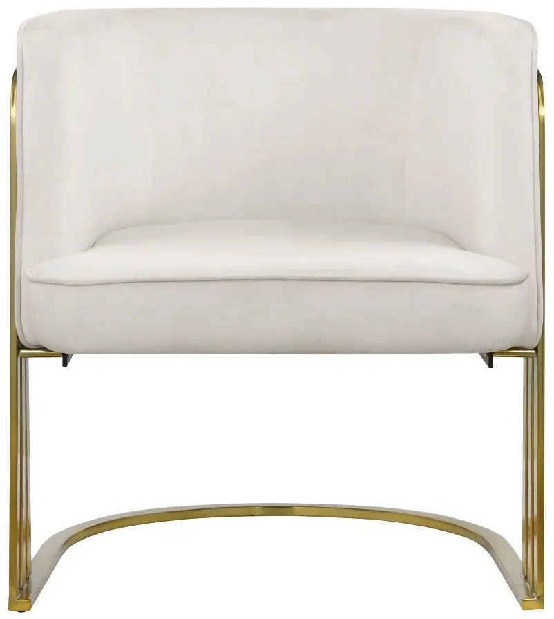 Rays Velvet Accent Chair in Cream by Meridian Furniture