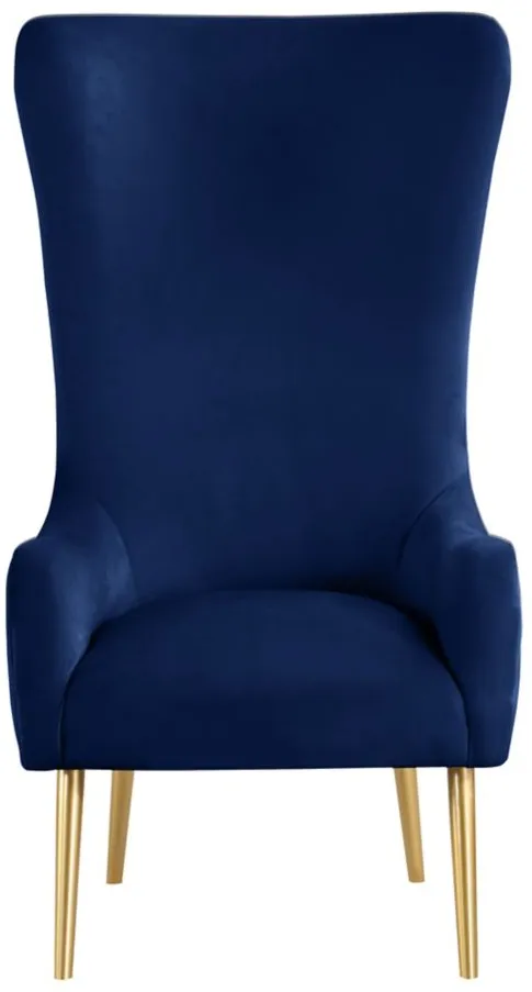 Alexander Velvet Accent Chair in Navy by Meridian Furniture