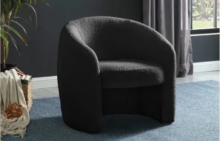 Acadia Boucle Fabric Accent Chair in Black by Meridian Furniture