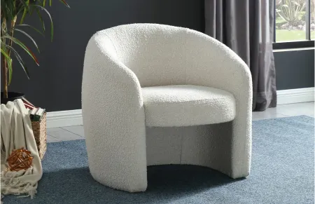 Acadia Boucle Fabric Accent Chair in Cream by Meridian Furniture
