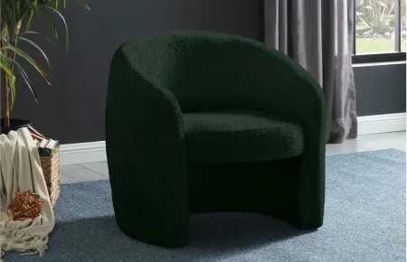 Acadia Boucle Fabric Accent Chair in Green by Meridian Furniture