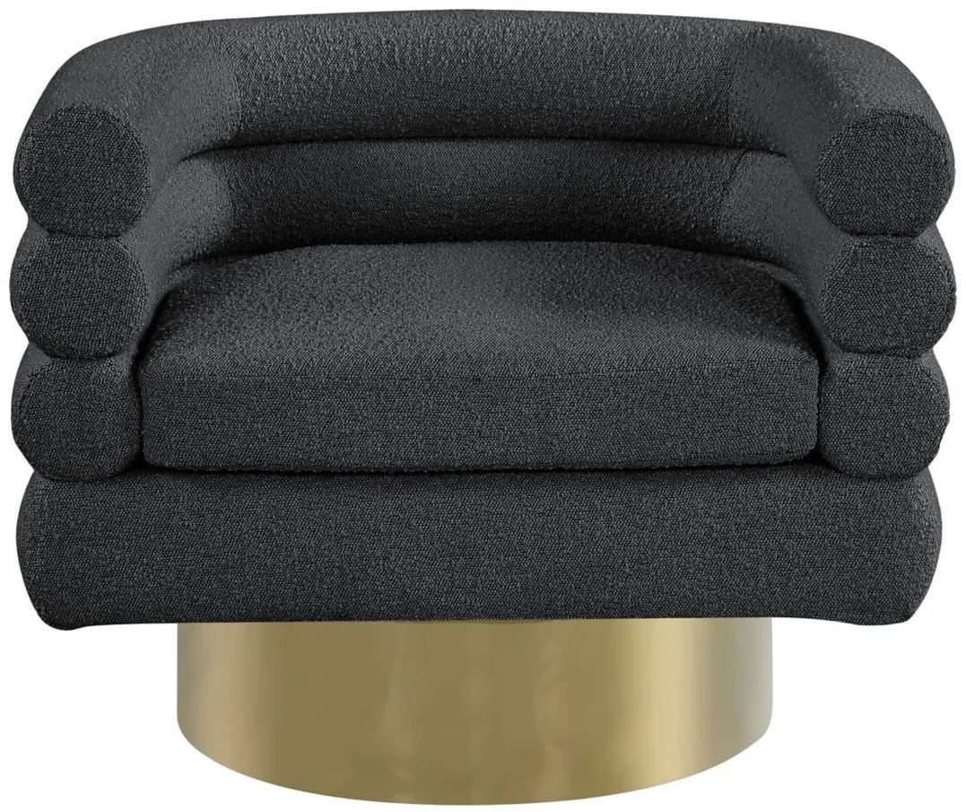 Tessa Boucle Fabric Accent Chair in Black by Meridian Furniture