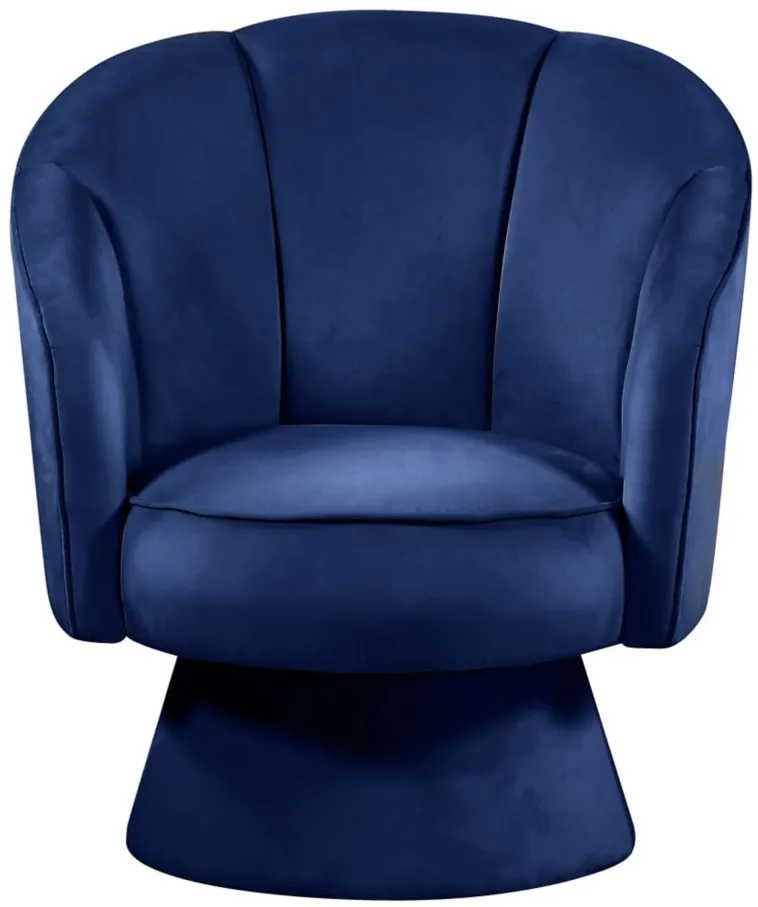 Swanson Velvet Accent Chair in Navy by Meridian Furniture