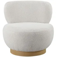 Calais Boucle Fabric Accent Chair in Cream by Meridian Furniture