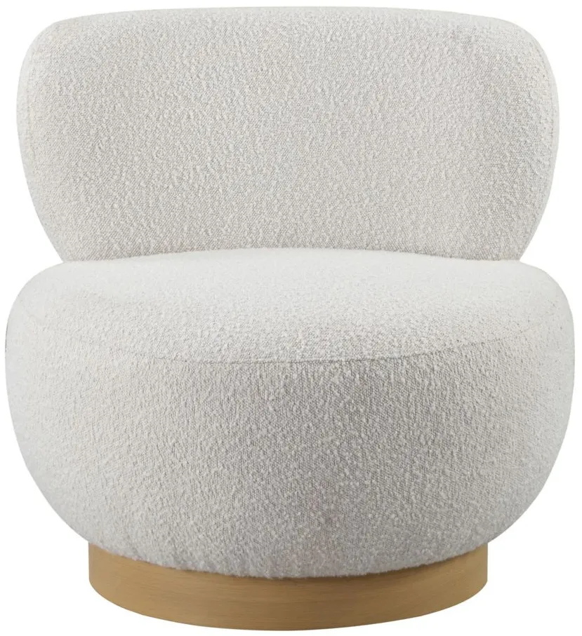 Calais Boucle Fabric Accent Chair in Cream by Meridian Furniture