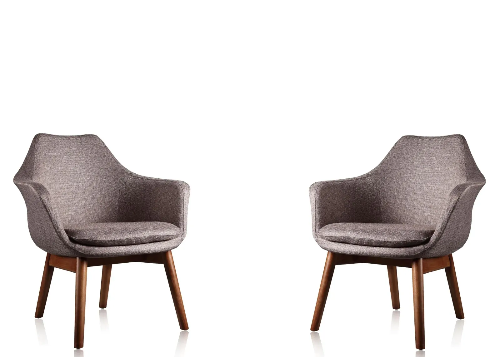 Cronkite Accent Chair (Set of 2) in Grey and Walnut by Manhattan Comfort