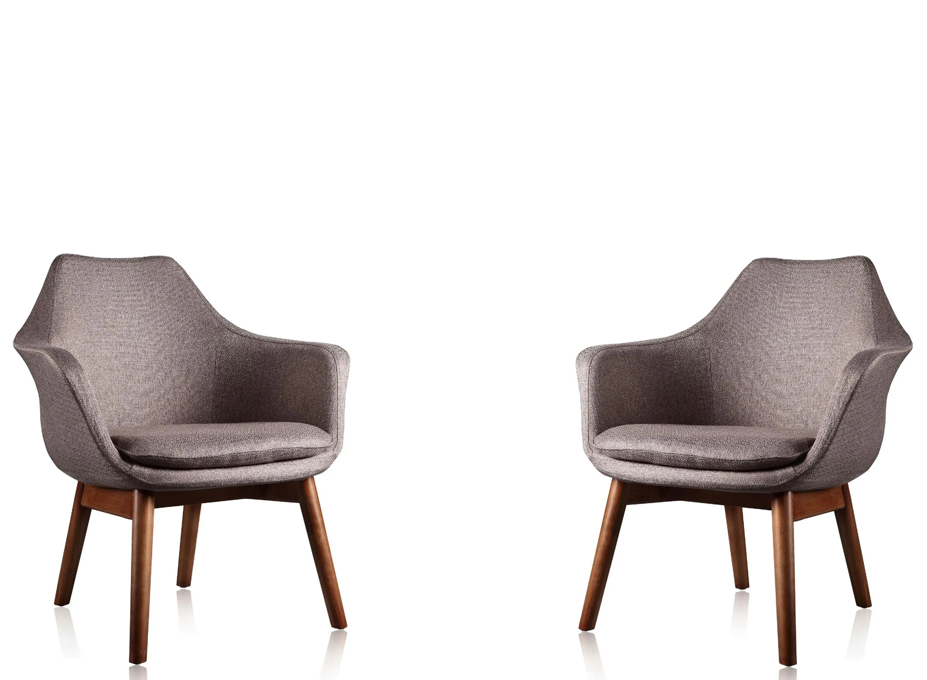 Cronkite Accent Chair (Set of 2) in Grey and Walnut by Manhattan Comfort