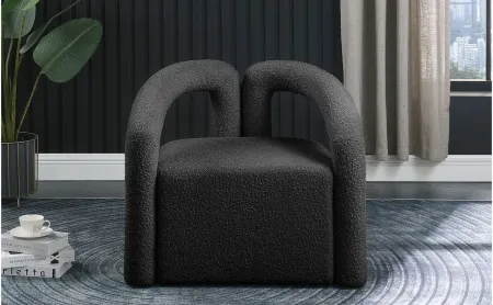 Otto Boucle Fabric Accent Chair in Black by Meridian Furniture