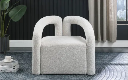 Otto Boucle Fabric Accent Chair in Cream by Meridian Furniture