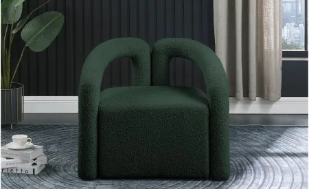 Otto Boucle Fabric Accent Chair in Green by Meridian Furniture
