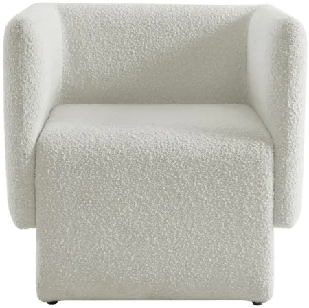 Vera Boucle Fabric Accent Chair in Cream by Meridian Furniture
