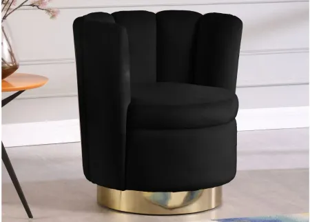 Lily Velvet Accent Chair in Black by Meridian Furniture