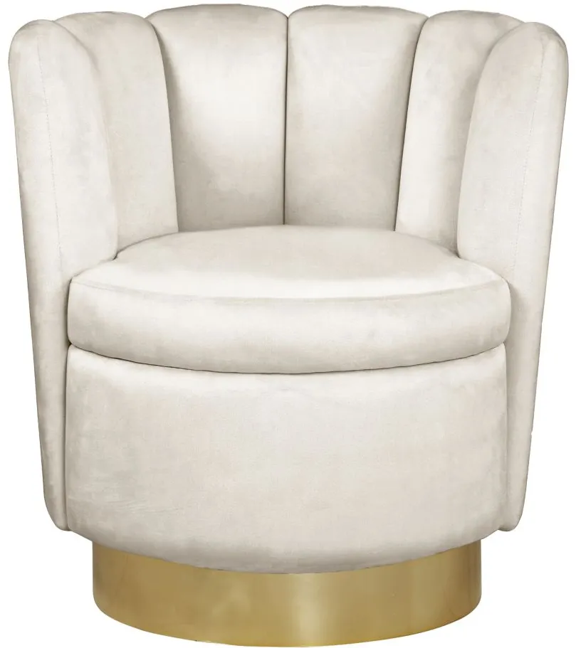 Lily Velvet Accent Chair in Cream by Meridian Furniture