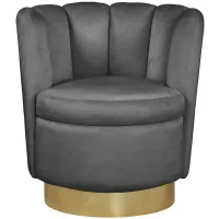 Lily Velvet Accent Chair in Grey by Meridian Furniture