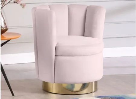 Lily Velvet Accent Chair in Pink by Meridian Furniture