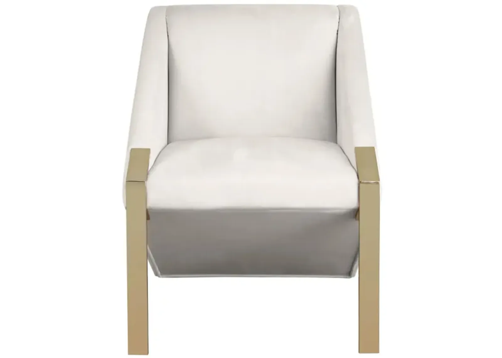 Rivet Velvet Accent Chair in Cream by Meridian Furniture