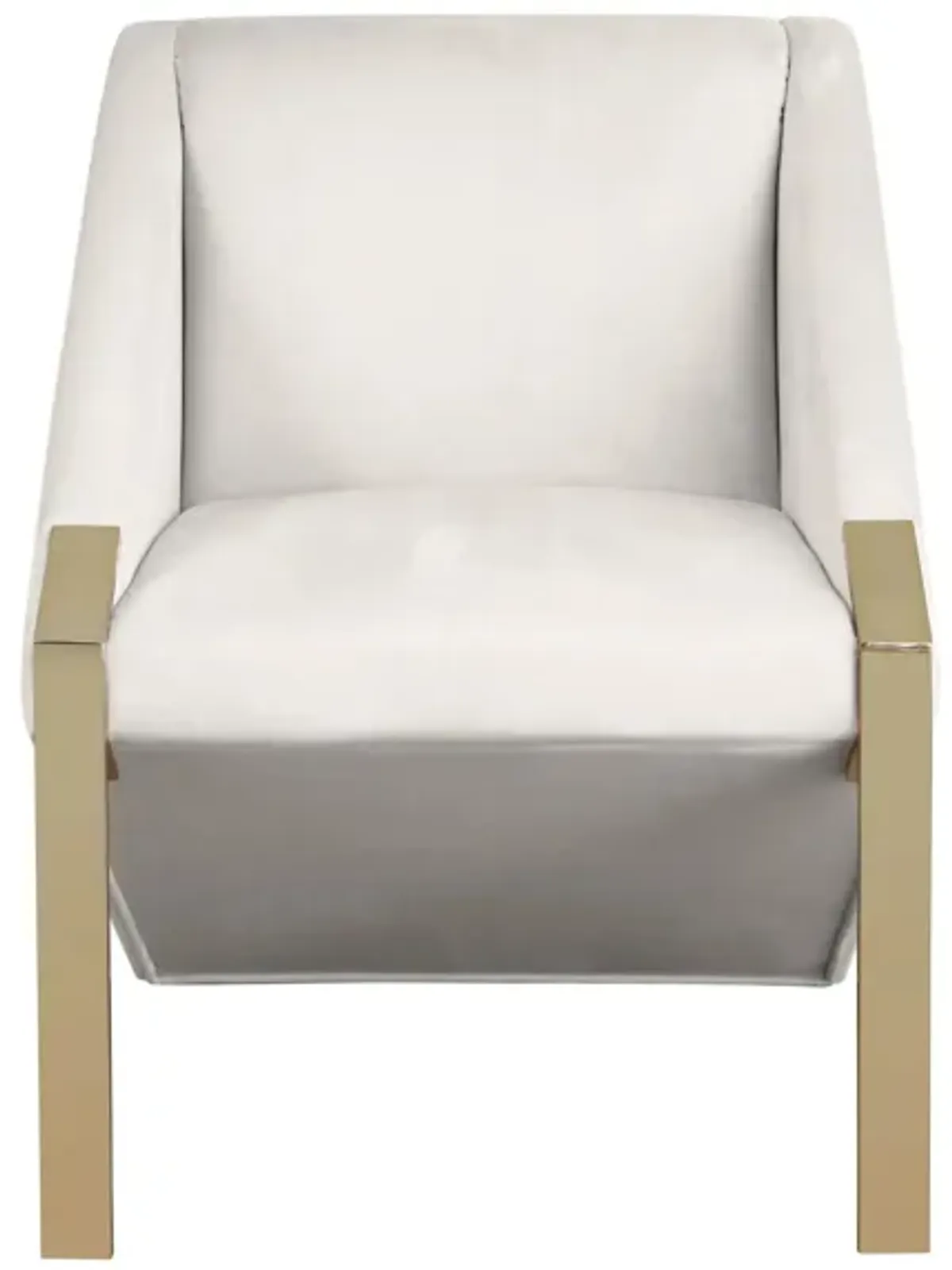 Rivet Velvet Accent Chair in Cream by Meridian Furniture