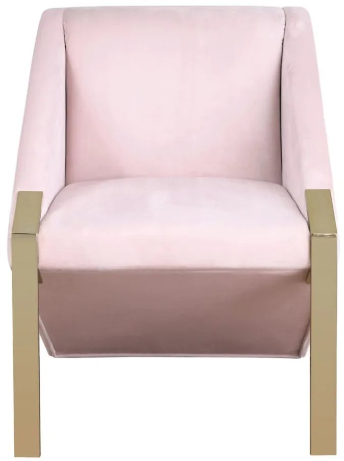 Rivet Velvet Accent Chair in Pink by Meridian Furniture