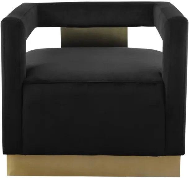 Armani Velvet Accent Chair in Black by Meridian Furniture